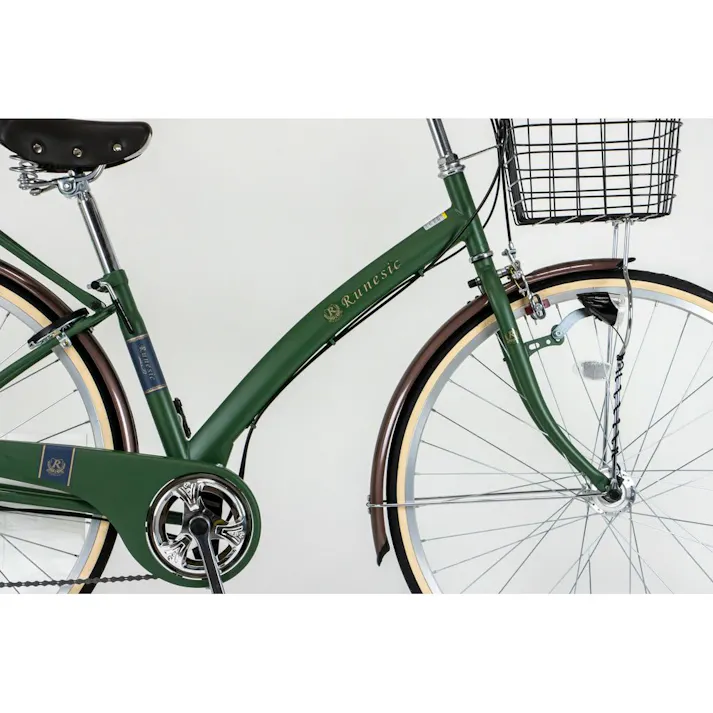 【自転車】26年モデル marukin自転車 シティ車 ルネシック 276H 27インチ 外装6段 ダークグリーン