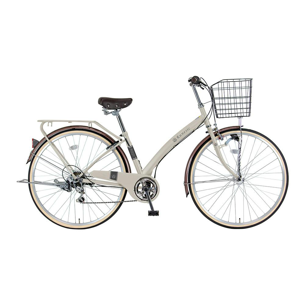 【自転車】26年モデル marukin自転車 シティ車 ルネシック 276H 27インチ 外装6段 ベージュ