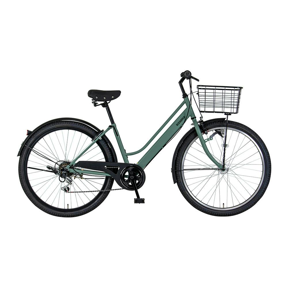 【自転車】26年モデル marukin自転車 シティ車 ビザリアシティ 276H 27インチ 外装6段 マットグレイッシュグリーン