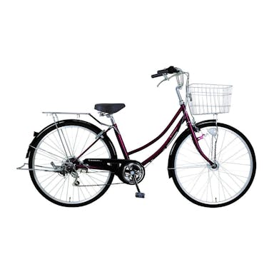 【自転車】《ホダカ》26型軽快車 リブレットホーム 外装6段 ダークレッド(販売終了)