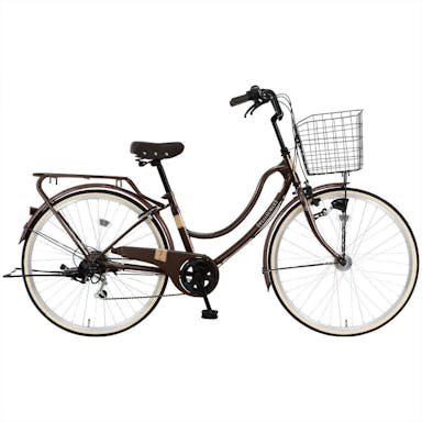 【自転車】《マルキン自転車》26型軽快車 フロートミックス 外装6段 ダークブラウン(販売終了)