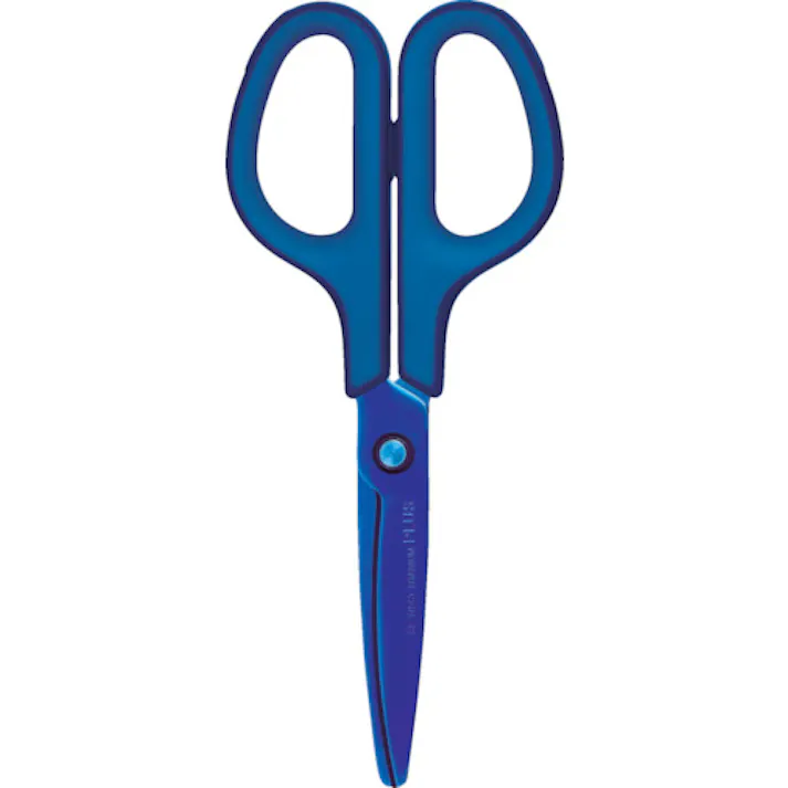 【CAINZ-DASH】プラス 34518)ハサミ フィットカットカーブ チタンコート SC-175ST 左右対称グリップ チタンブルー 34518【別送品】