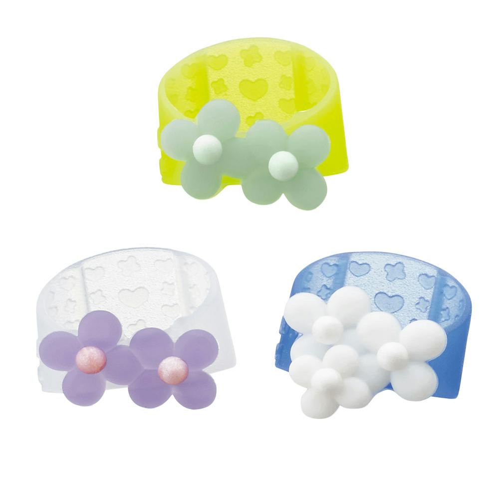 （まとめ） プラス メクリッコ Sweetフラワー1 L ライム・パープル・ホワイト KM-303SB-3 1袋（3個：各色1個） 〔×30セット〕 プラス メクリッコ SWEET スイート フラワー1 M | 文房具・事務用品