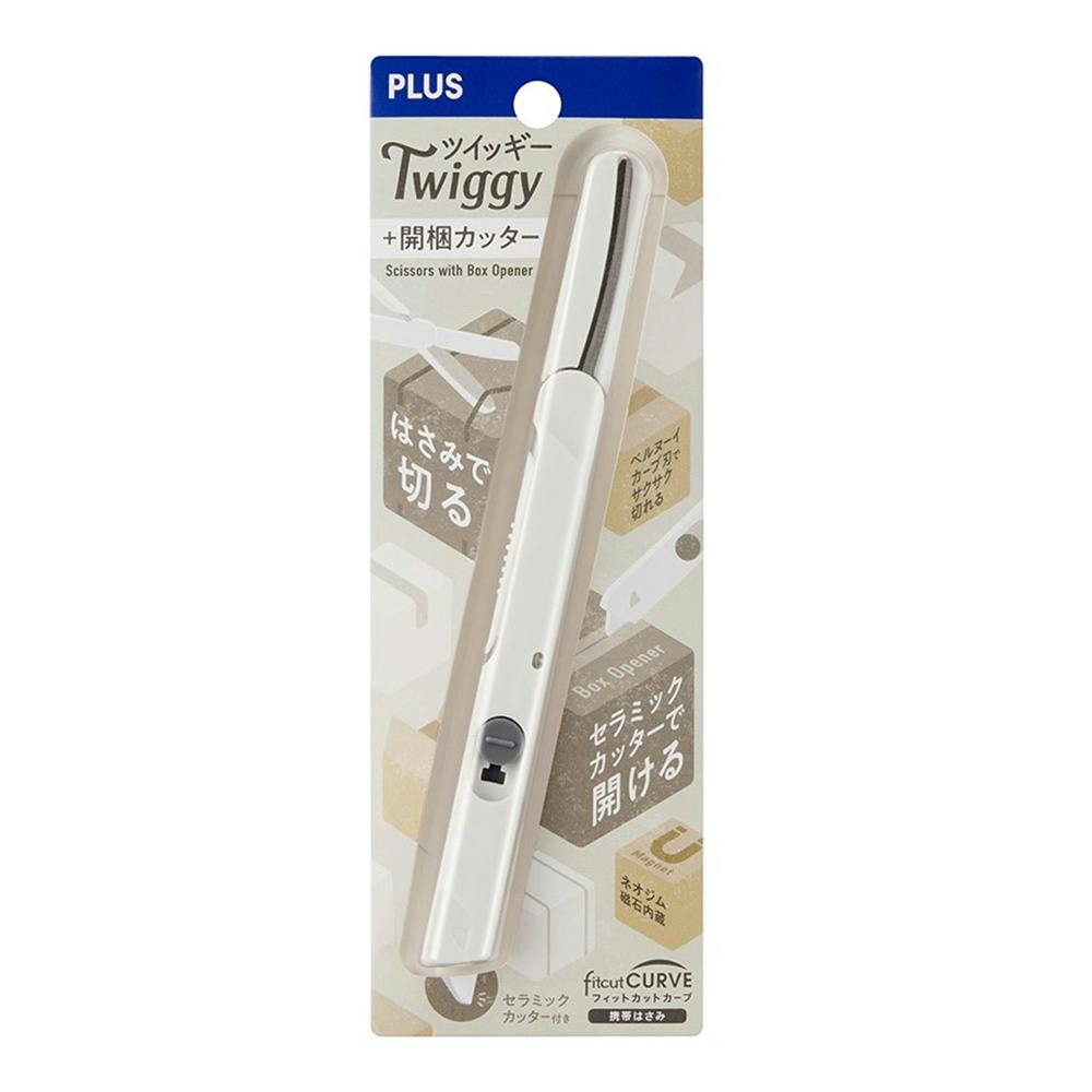 プラス フィットカットカーブ ツイッギー＋開梱カッター ホワイト