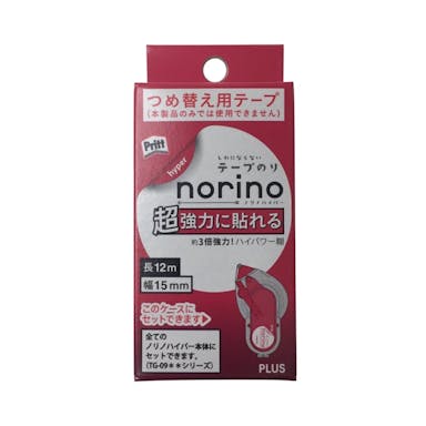 PLUS テープのり norino ノリノハイパー 超強力 つめ替え用テープ 幅15mm×長さ12m