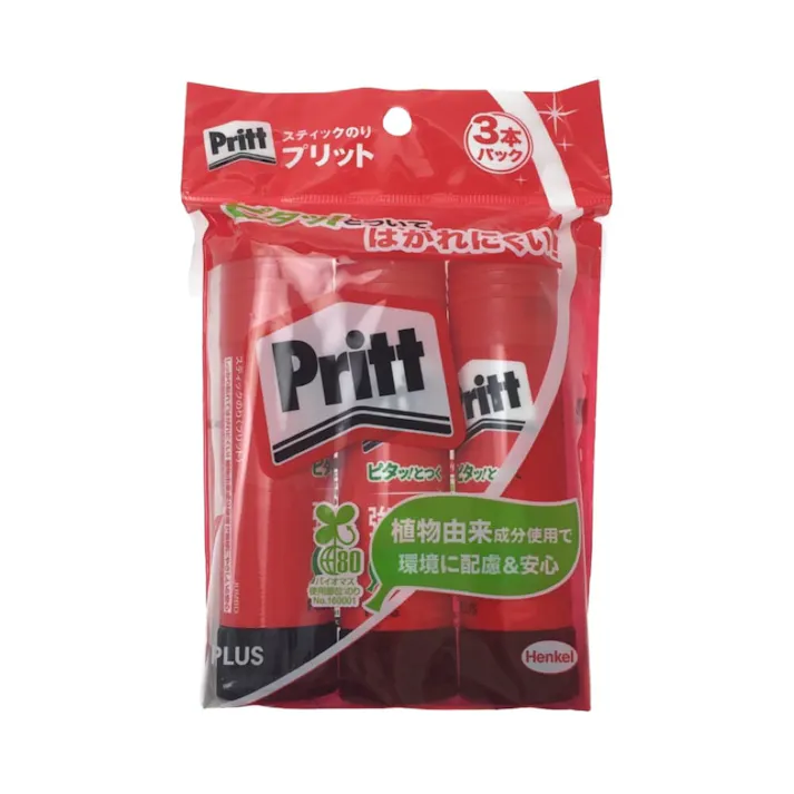 プラス スティックのり プリット 40g×3本