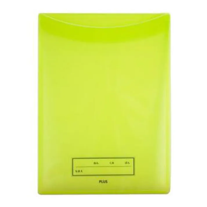 プラス 年組氏名スクール れんらく袋 タテ入れ グリーン