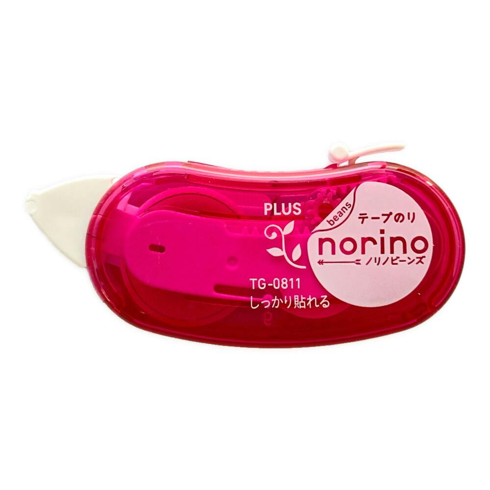 プラス ノリノビーンズ キレ良くしっかり貼れる クリアピンク TG-0811
