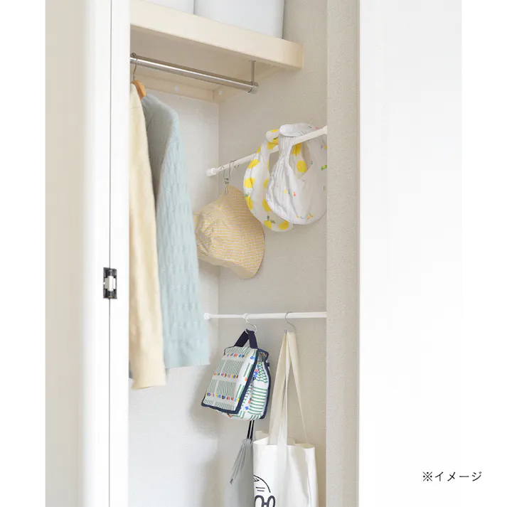 突っ張り棒 マットホワイト 耐荷重4~3kg 幅55~80cm TPB-55WH