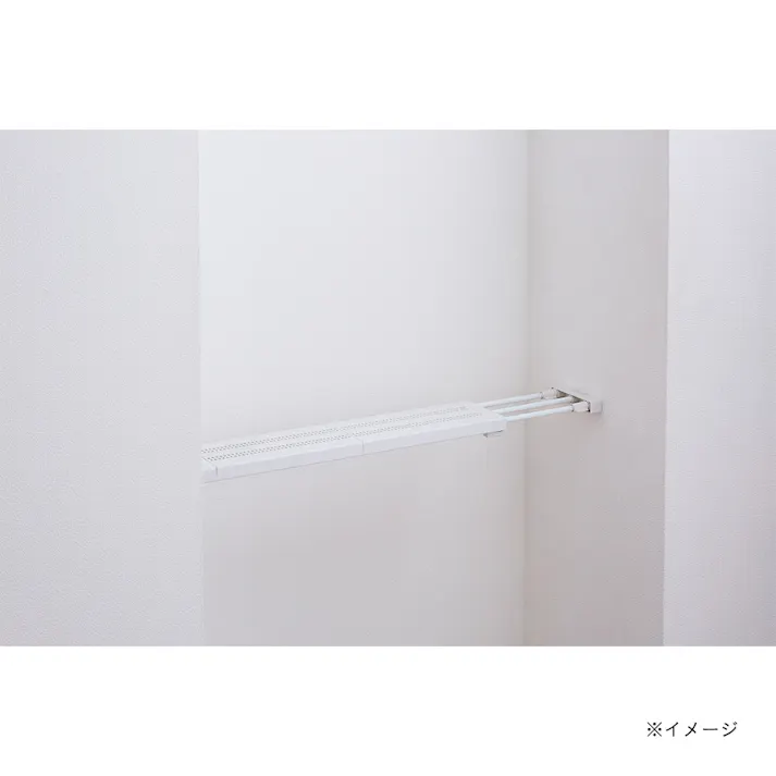 突っ張り棚 スリムメッシュ マットホワイト 耐荷重24~10kg 幅65~95cm TNS-M