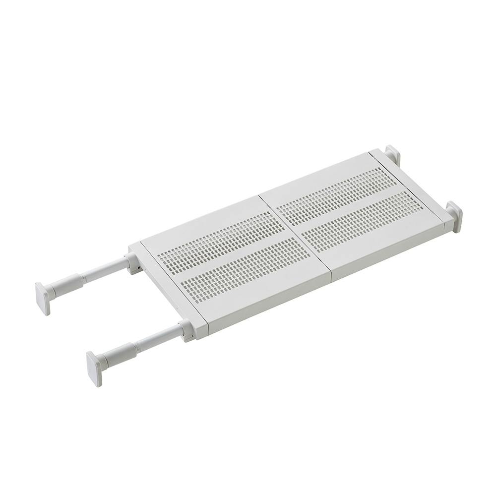 突っ張り棚 強力 メッシュ マットホワイト 耐荷重50～30kg 幅65～95cm TDR-M