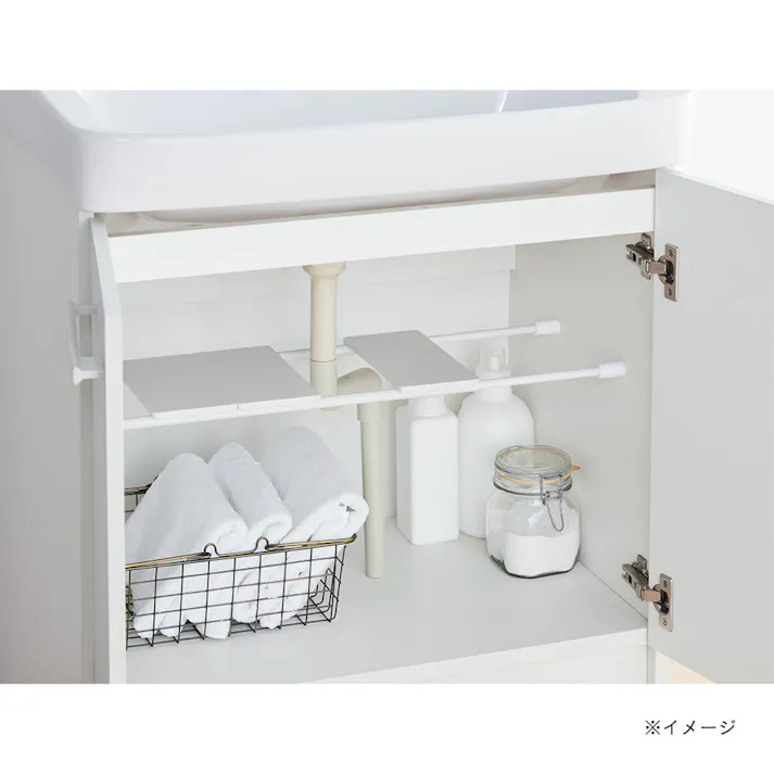 突っ張り棒用 トレー マットホワイト TTR-10WH