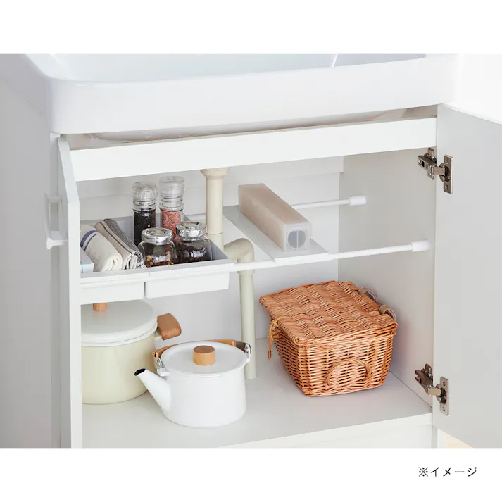 突っ張り棒用 ボックス ワイド マットホワイト TBW-15WH