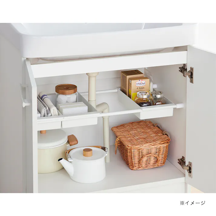 突っ張り棒用 ボックス ワイド マットホワイト TBW-15WH