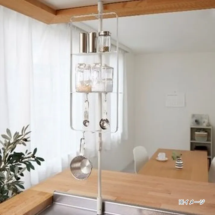 キッチンつっぱりラック マットホワイト