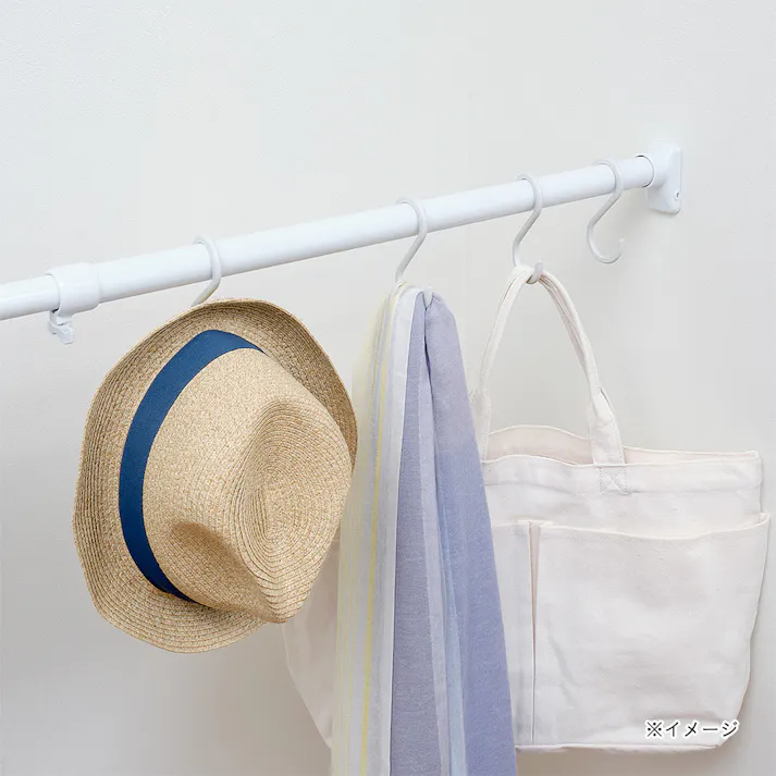 突っ張り棒用 Sフック 大 マットホワイト FW-2