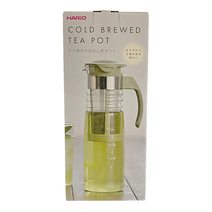 かご網付き水出し茶ポット 1200ml スモーキーグリーン
