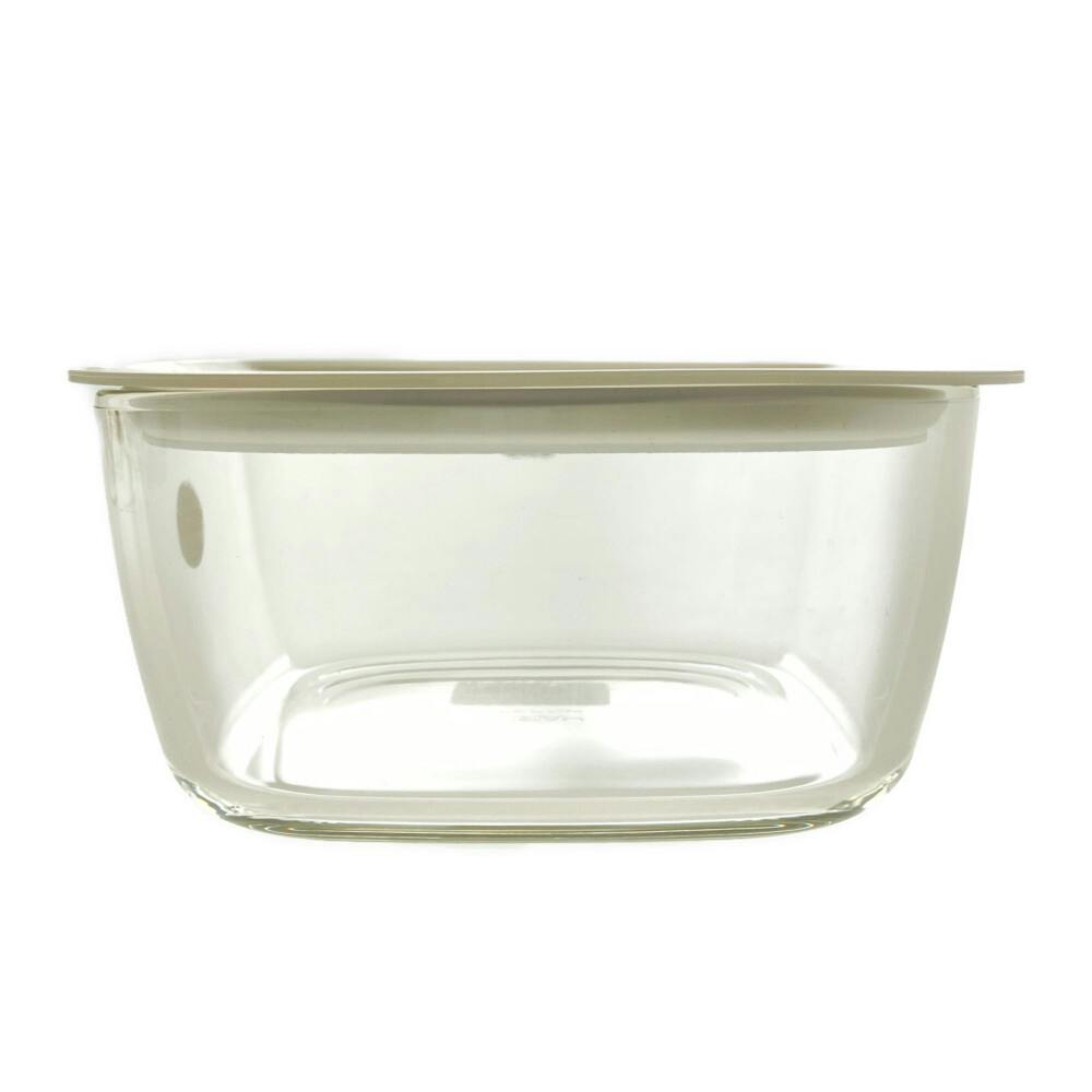 耐熱ガラス製保存容器・角250 透明ホワイト ×36セット :auc-mn