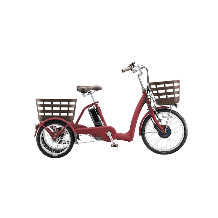 【自転車】電動アシスト自転車 ラクットワゴン RAKUTOO 前輪20後輪16 RW0B45 T.Xルビーレツド
