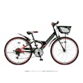 【自転車】《ブリヂストン》エクスプレスジュニア ダイナモランプモデル EXJ46 24インチ 外装6段 ブラック＆レッド(販売終了)