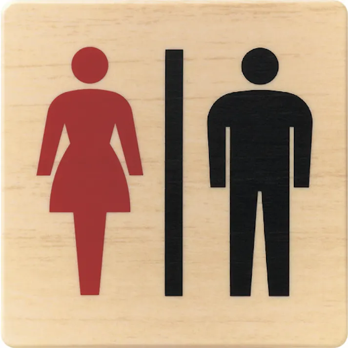 【CAINZ-DASH】光 ドームサイン 木目 男女トイレマーク MAB1018-1【別送品】