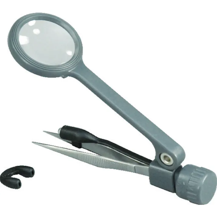 【CAINZ-DASH】光 LEDライト付きルーペ ピンセット付き HE-08【別送品】
