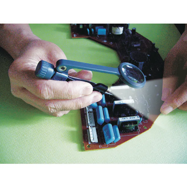 【CAINZ-DASH】光 LEDライト付きルーペ ピンセット付き HE-08【別送品】