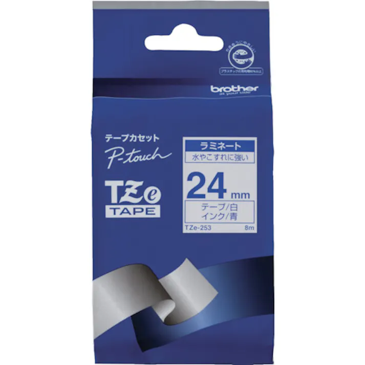 【CAINZ-DASH】ブラザー工業 Tzeテープ 青文字/白地/24mm TZE-253【別送品】