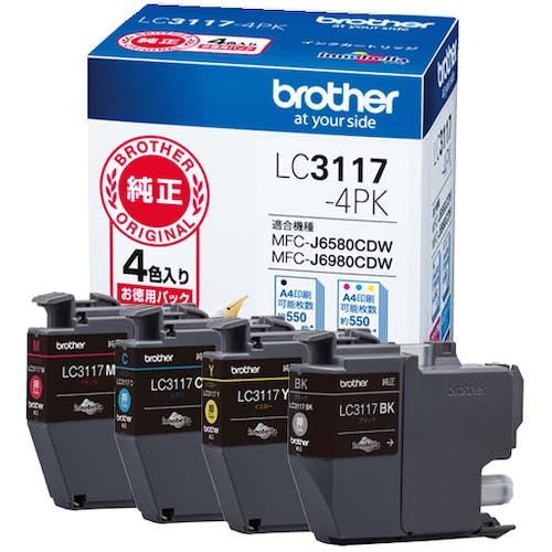 ブラザー工業 インクカートリッジ LC3117-4PK 4色パック LC3117-4PK インクカートリッジ ブラザー工業 インクカートリッジ LC3117-4PK 4色パック LC3117-4PK インクカートリッジ