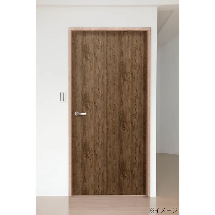 貼ってはがせる 室内用ドア装飾シート 幅88cm×丈210cm ブラウン DOD-01