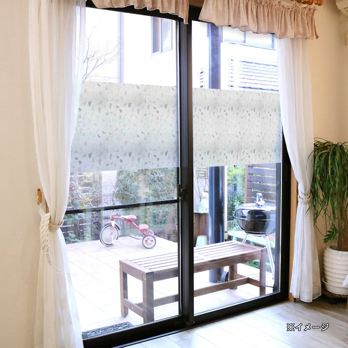 貼ってはがせる窓フィルム LOW-E複層ガラス対応窓飾りシート GHC-4607 丈46cm×長さ90cm巻