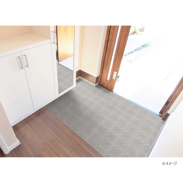 お手入れしやすい玄関模様替えシート タイル グレー GRS-02L 91×200cm