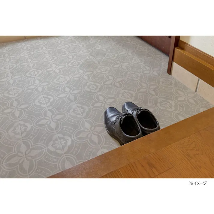 お手入れしやすい玄関模様替えシート タイル グレー GRS-02L 91×200cm