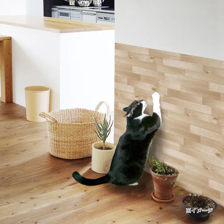 明和グラビア 貼ってはがせる ツメキズ保護シート NTS-03 木目調 90×90cm