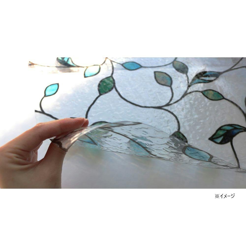 貼ってはがせる窓フィルム ステンドグラス調窓飾りシート リーフ
