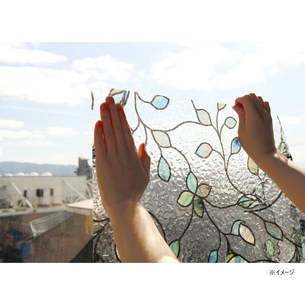 貼ってはがせる窓フィルム ステンドグラス調窓飾りシート リーフ