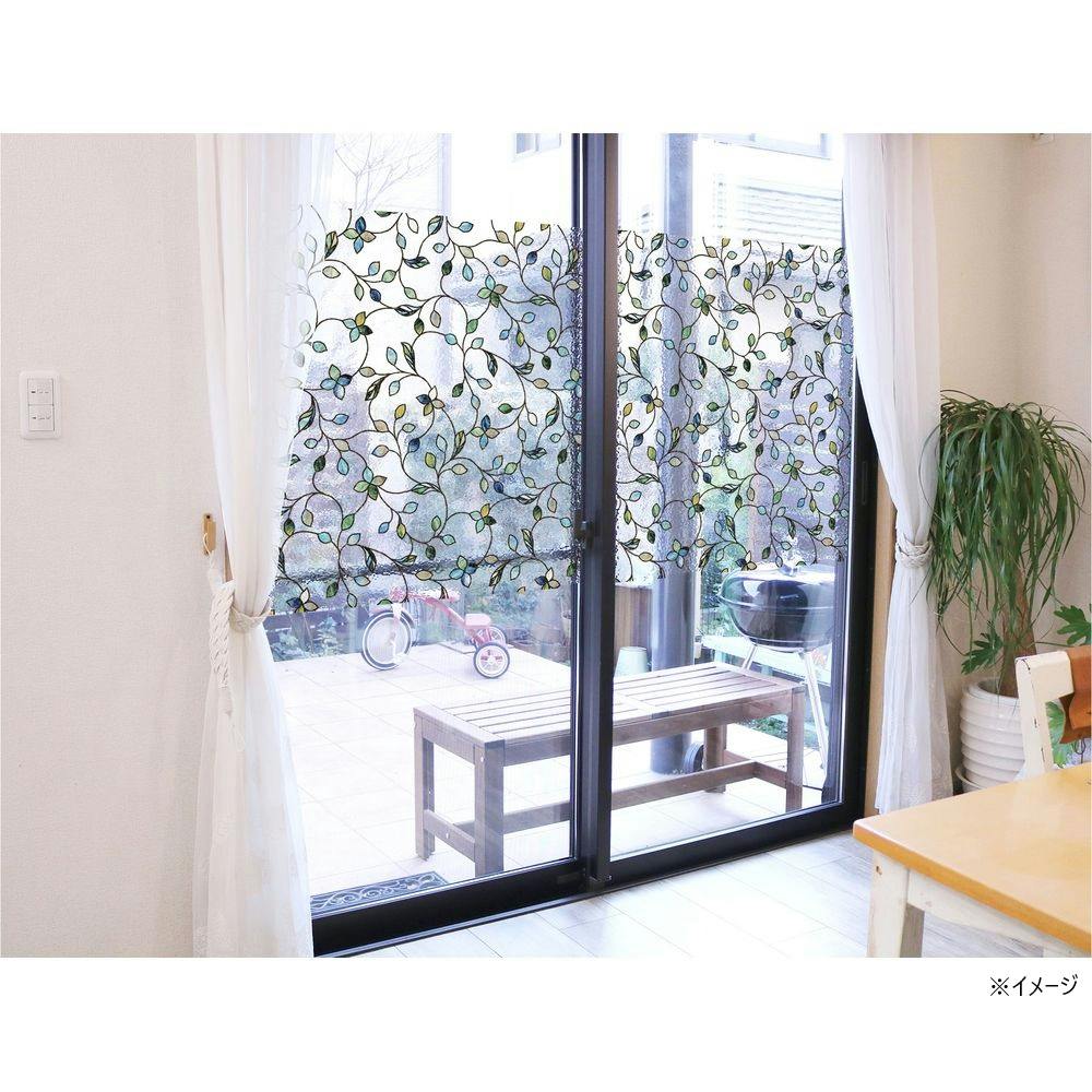 貼ってはがせる窓フィルム ステンドグラス調窓飾りシート リーフ