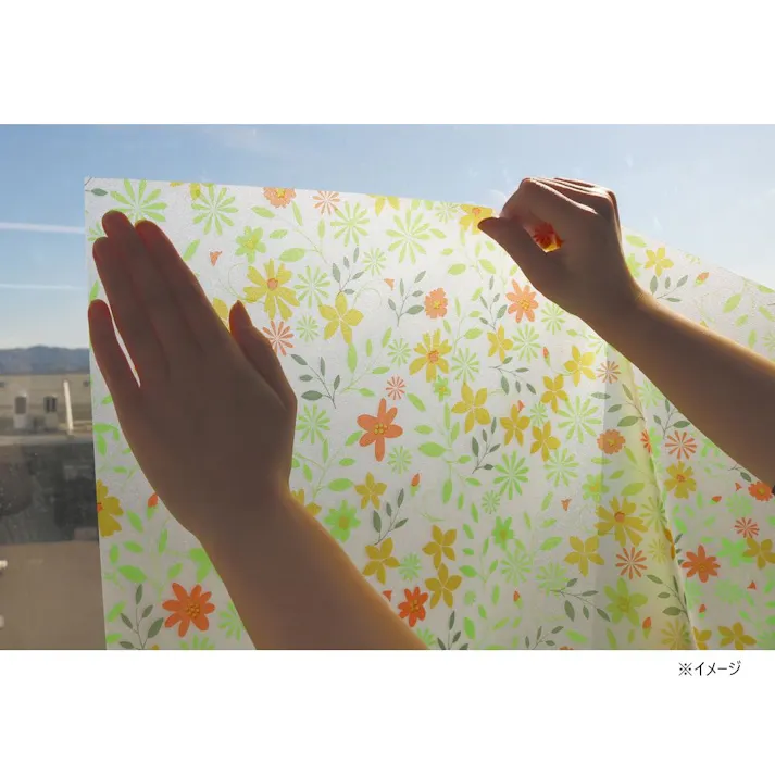 貼ってはがせる窓フィルム 小花窓飾りシート GE-4640 丈46cm×長さ90cm巻