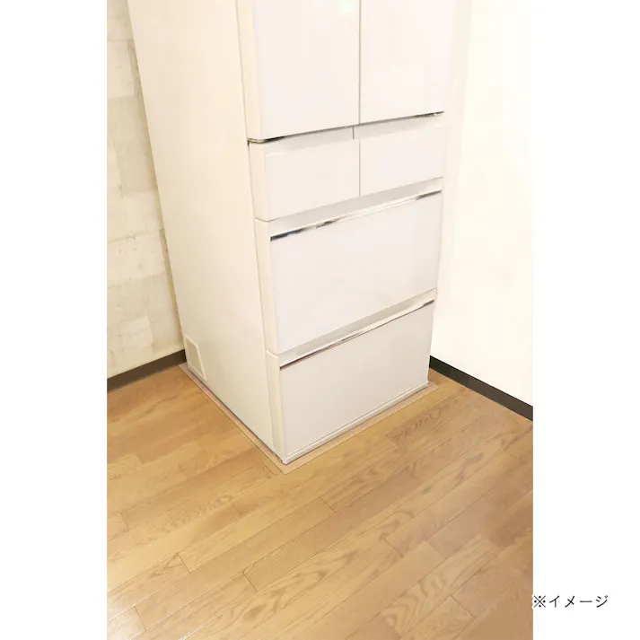 冷蔵庫下の床を守る 透明床保護マット 幅550mm×奥行650mm RTM-5565