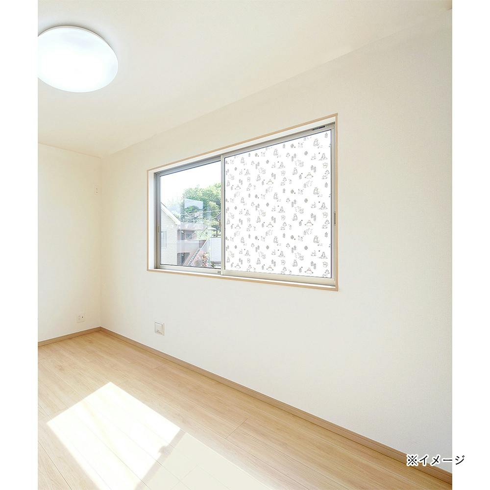 貼ってはがせる 断熱 窓貼りシート ネコ・葉っぱ DNM-9090 90cm 90cm