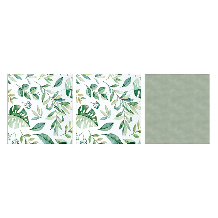 パッチワーク 障子紙 ボタニカル柄SET 26.5cm×28.5cm(1枚のサイズ) 3枚入