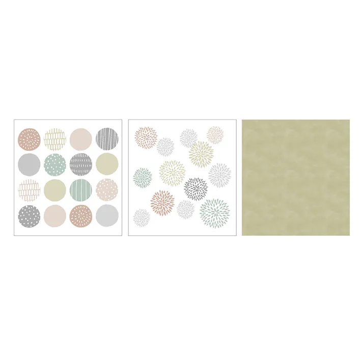 パッチワーク 障子紙 北欧くすみカラー柄SET 26.5cm×28.5cm(1枚のサイズ) 3枚入