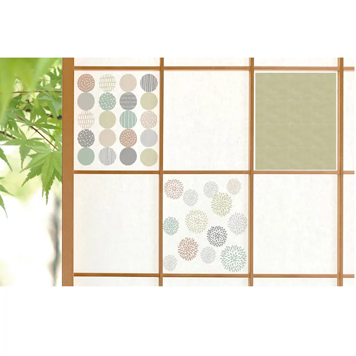 パッチワーク 障子紙 北欧くすみカラー柄SET 26.5cm×28.5cm(1枚のサイズ) 3枚入