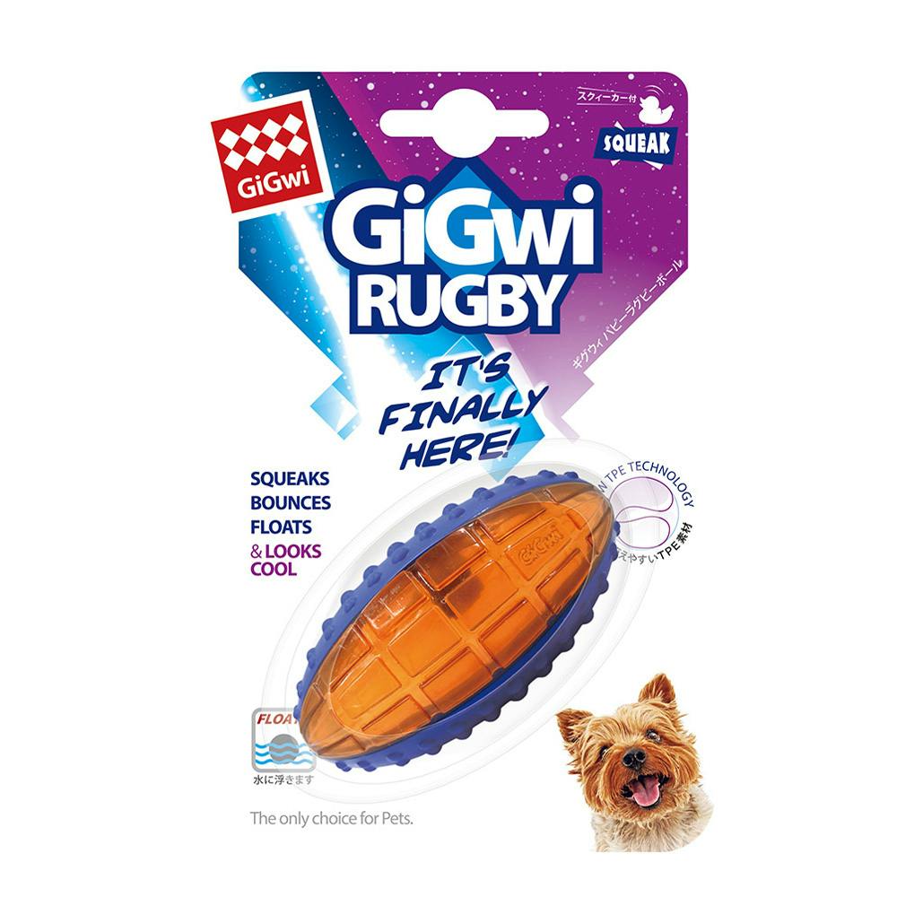 GiGwi ギグウィ パピーラグビーボール オレンジブルー