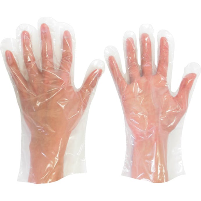 【CAINZ-DASH】ミドリ安全 ポリエチレン使い捨て手袋　エンボスなし　クリア　Ｌ　（２００枚入） VERTE-550N-L【別送品】