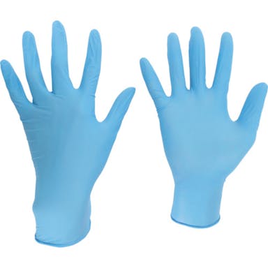 【CAINZ-DASH】ミドリ安全 ニトリル使い捨て手袋　極薄　粉なし　青　Ｌ（１００枚入） VERTE-710-N-L【別送品】