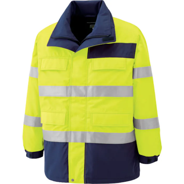 【CAINZ-DASH】ミドリ安全 高視認性 防水帯電防止防寒コート イエロー 5L SE1124-UE-5L【別送品】