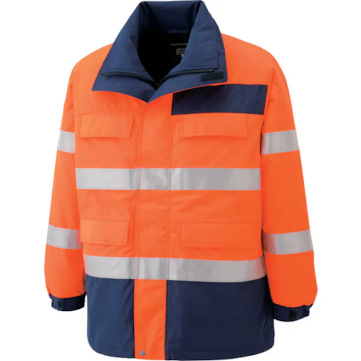 【CAINZ-DASH】ミドリ安全 高視認性 防水帯電防止防寒コート オレンジ L SE1125-UE-L【別送品】