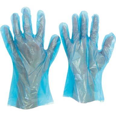 【CAINZ-DASH】ミドリ安全 ポリエチレン使い捨て手袋　片エンボス　２００枚入　青　Ｍ VERTE-504-M【別送品】