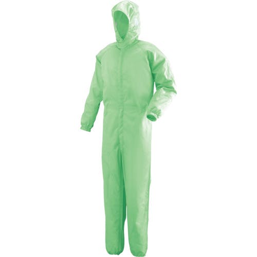 ミドリ安全 フード一体型クリーンウェア　グリーン　ＬＬ C1351G-LL クリーンルーム用フード
